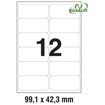 Etikete ILK  99,1x42,3 mm odljepljive pk25L Zweckform L4743REV-25