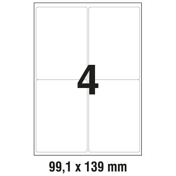 Etikete LK  99,1x139mm odljepljive polyester pk20L Zweckform L4774REV-20 bijele