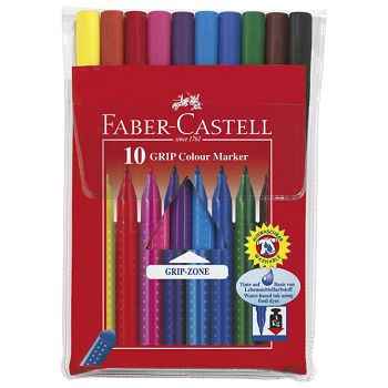 Flomaster školski  10boja Grip Faber-Castell 155310 blister