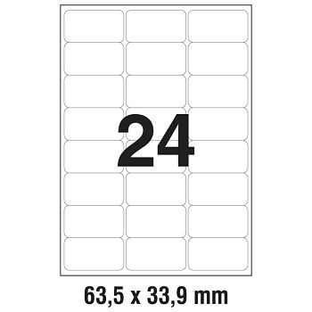 Etikete LK  63,5x33,9 mm polyester pk20L Zweckform L4773-20 bijele