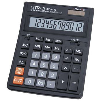 Kalkulator komercijalni 12mjesta Citizen SDC-444S crni blister!!