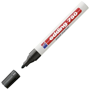 Marker permanentni lakirajući 2-4 mm Edding 750 crni