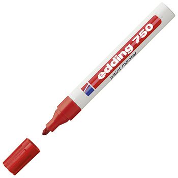 Marker permanentni lakirajući 2-4mm Edding 750 crveni