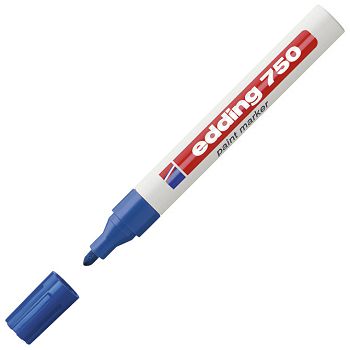 Marker permanentni lakirajući 2-4 mm Edding 750 plavi
