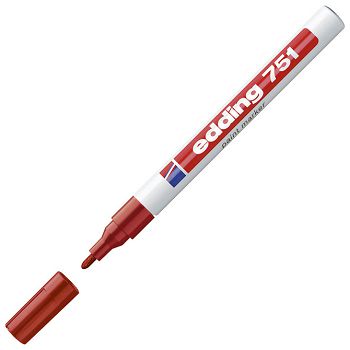 Marker permanentni lakirajući 1-2 mm Edding 751 crveni