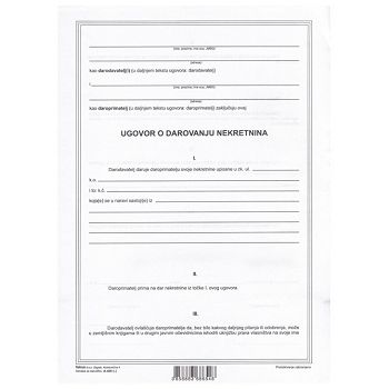 Obrazac A-420 ugovor o darivanju nekretnina Fokus!!