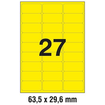 Etikete LK  63,5x29,6mm pk25L Zweckform L6004-25 neon žute