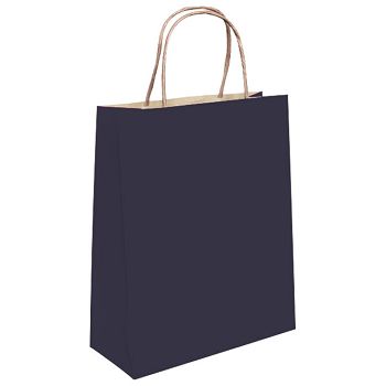 Vrećice ukrasne natron 26x35x12 cm pletena ručka pk50 Duga tamnoplave