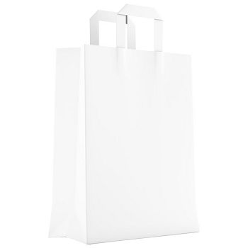 Vrećice ukrasne natron 32x45x16 cm ravna ručka pk50 Duga bijele