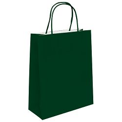 Vrećice ukrasne natron 26x35x12 cm pletena ručka pk50 Duga tamnozelene