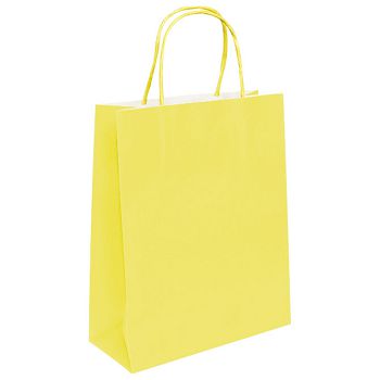 Vrećice ukrasne natron 26x35x12 cm pletena ručka pk50 Duga žute