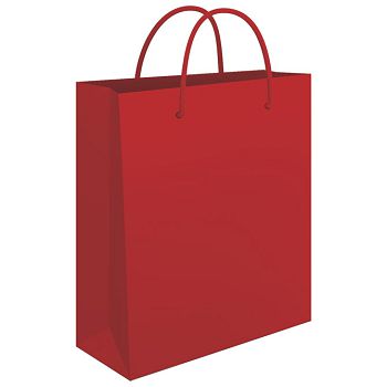 Vrećice ukrasne 34x39x10cm sjajna plastifikacija Fornax crvene