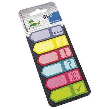 Zastavica 18x55 mm 6bojax25L strelice sa znakovima papir Global Notes 5672-90 sortirano blister