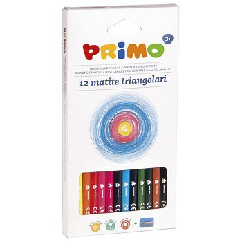 Boje drvene  12boja trokutaste Primo 515TRIS12 blister