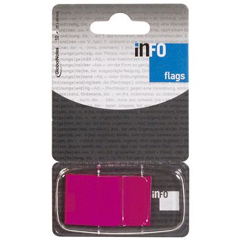 Zastavica 25x43 mm 50L Global Notes 7728-29 fluorescentno pink blister