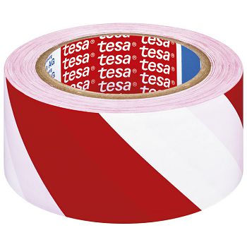 Traka za označavanje ljepljiva 50 mm/33m pvc Tesa 60760-92 bijelo-crvena