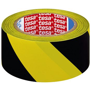 Traka za označavanje ljepljiva 50mm/33m pvc Tesa 60760-93 crno-žuta