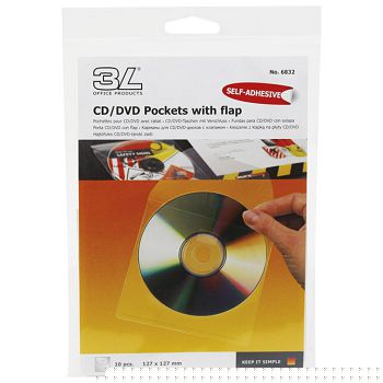 Etui za 1 CD pp samoljepljiv s klapom pk10 3L.(Djois)6832-10 blister 