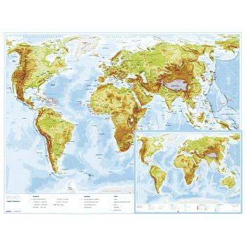 Karta svijeta 56x49 cm plastificirana obostrana Trsat