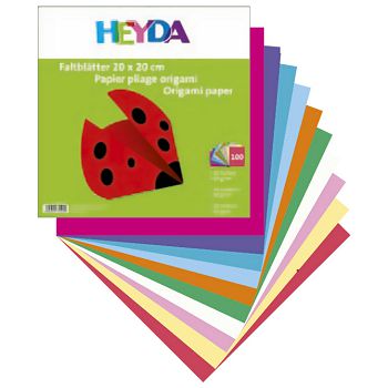 Papir Origami 10x10 cm 60g pk100 Heyda 20-48755 10