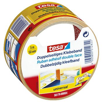 Traka ljepljiva obostrana 50 mm/5m Universal Tesa 56170 bijela blister