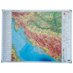Mapa stolna Hrvatske obostrana 64x49 cm plastificirana Trsat