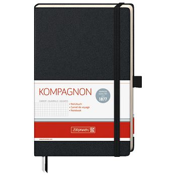 Notes A5 karo 96L  80g šamoa s gumicom Kompagnon Brunnen 10-55228 05 crni