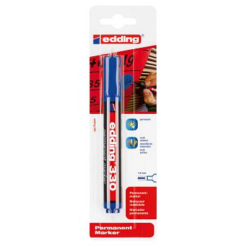 Marker permanentni 1-5 mm klinasti vrh Edding 330/1 plavi blister