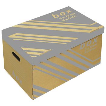 Kutija arhivskakontejner za 6 registratora s poklopcem Fornax smeđa