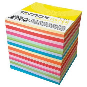 Papir za kocku 9x9x9 cm ljepljeni Fornax intenzivne i pastelne boje sortirano