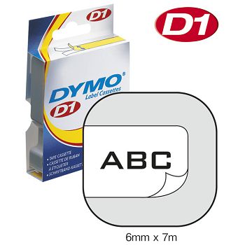 Vrpca D1  6 mmx7m Dymo 43613 crno-bijela