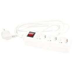 Kabel produžni s prekidačem 3rupe/1,5m Commel 0814 bijeli blister!!