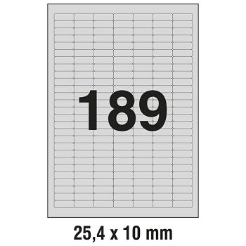 Etikete Laser  25,4x10 mm polyester pk20L Zweckform L6008-20 srebrne