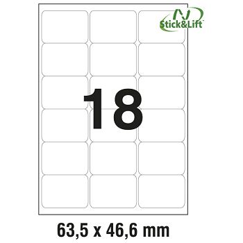 Etikete ILK  63,5x46,6 mm odljepljive pk25L Zweckform L6025REV-25