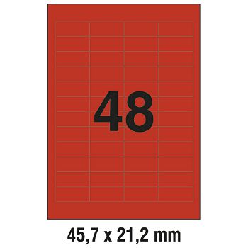 Etikete ILK  45,7x21,2 mm pk20L Zweckform L6038-20 crvene