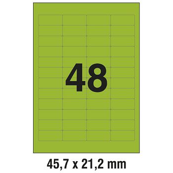 Etikete ILK  45,7x21,2 mm pk20L Zweckform L6040-20 zelene