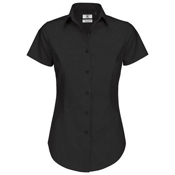 Košulja ženska kratki rukavi B&C Black Tie 135g crna 2XL!!