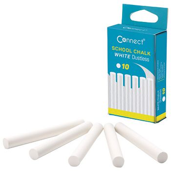 Kreda školska okrugla besprašna fi-10 mm pk10 Connect bijela blister
