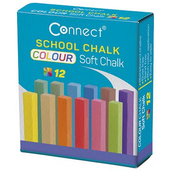Kreda školska četvrtasta soft 12boja Connect blister!!