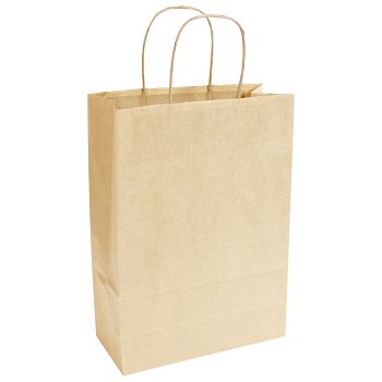 Vrećice ukrasne natron 32x41x12 cm pletene ručke pk50 Duga smeđe