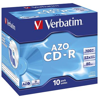 CD-R 700/80 52x JC AZO Crystal Verbatim 43327!!