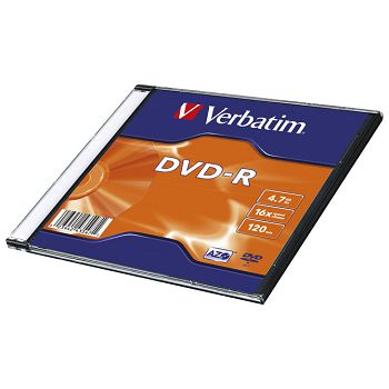 DVD-R 4,7/120 16x slim Mat Silver Verbatim 43547