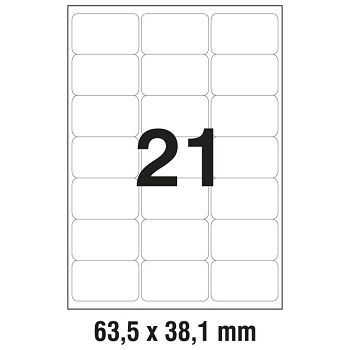 Etikete LK  63,5x38,1 mm polyester pk25L Zweckform L7560-25 prozirne