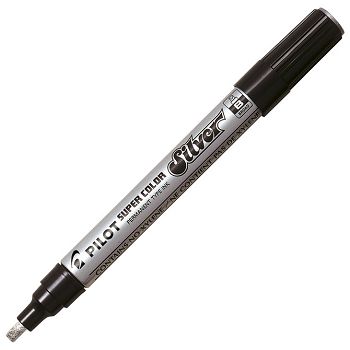 Marker permanentni 2-4 mm klinasti vrh Super Color Pilot SC-S-B srebrni