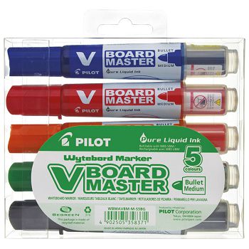 Marker za bijelu ploču 2,3mm V Board Master Begreen Pilot WBMA-VBM-M-S5-BG 5boja blister 