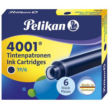 Tinta za nalivpero patrone pk6 4001 Pelikan 301184 plavo/crna