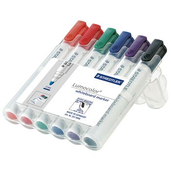 Marker za bijelu ploču 2 mm pk6 reciklirani Lumocolor Staedtler 351 WP6