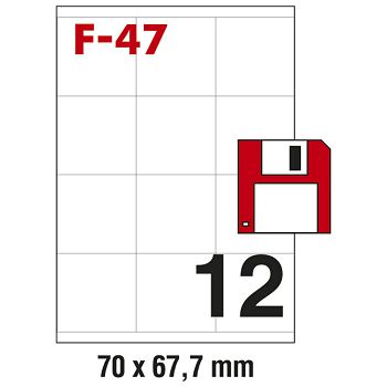 Etikete ILK za diskete 70x67,7 mm pk100L Fornax F-47