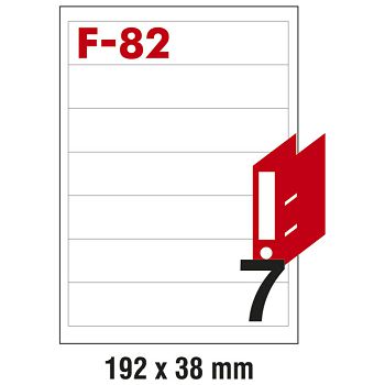 Etikete ILK za registratore 192x38 mm pk100L Fornax F-82