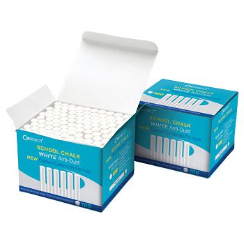 Kreda školska okrugla besprašna fi-12 mm deblja pk100 Connect bijela